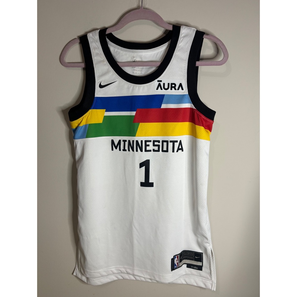 Nike Minnesota Timberwolves Anthony Edwards #1 City Edition Jersey White Mens S